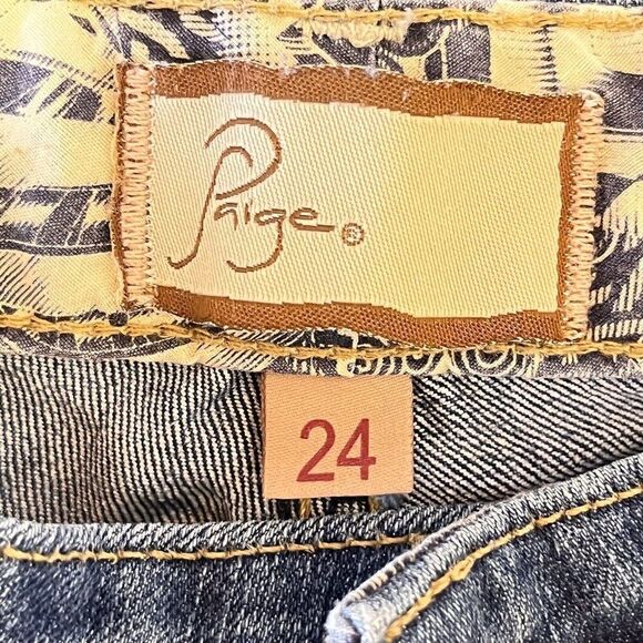 Paige Womens Size 24 Roxie Crop Blue Jeans Dark Wash Denim Low Rise Made in USA - Picture 7 of 9